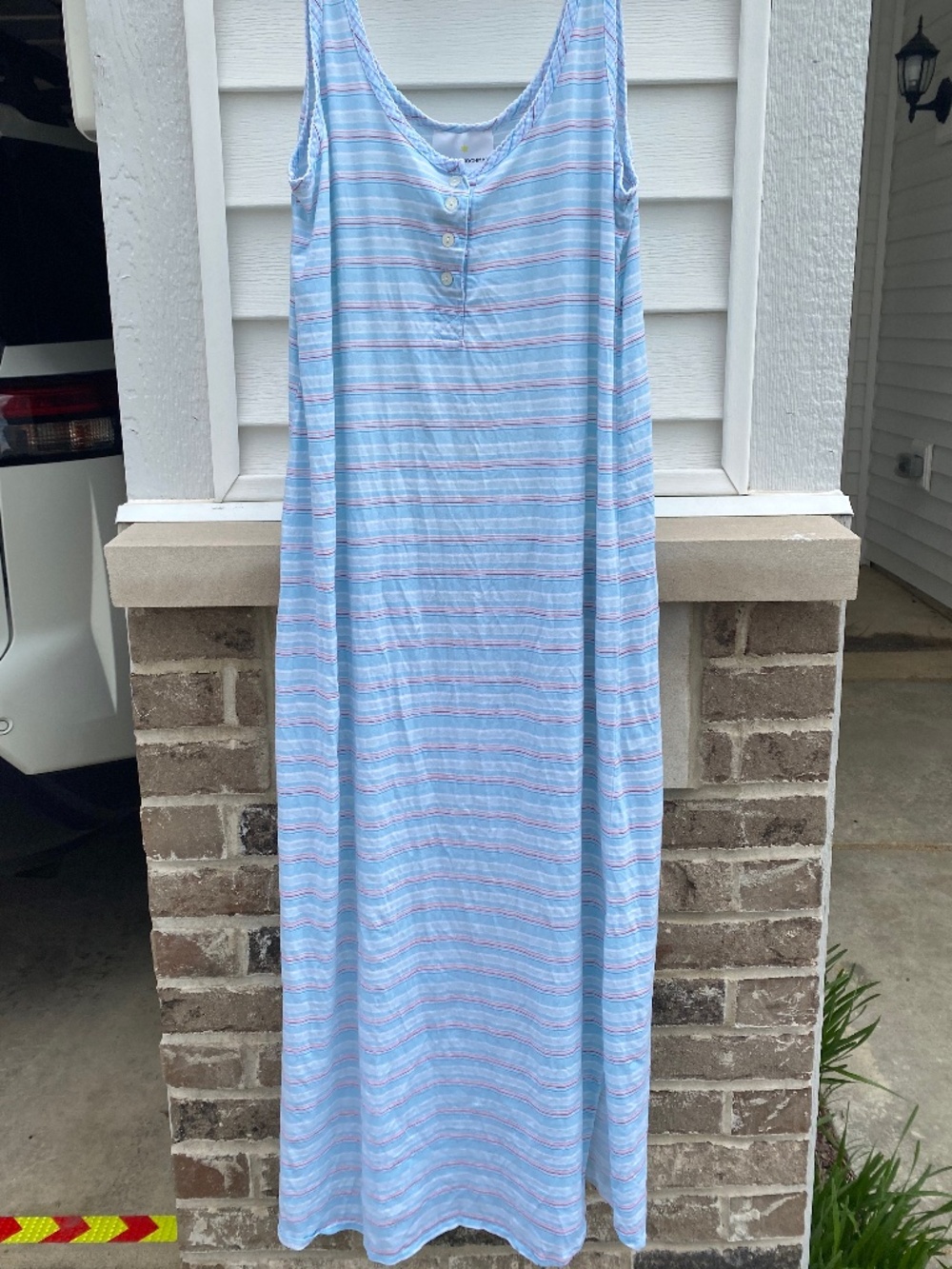 Nursing-friendly cotton button-down nightgown
